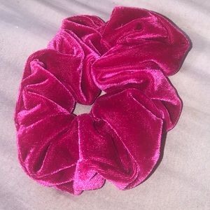 Pretty ruby pink hair scrunchie